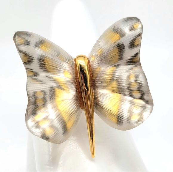 Alexis Bittar Lucite Monarch Butterfly Oversized Statement Cuff Bracelet - Picture 3 of 11